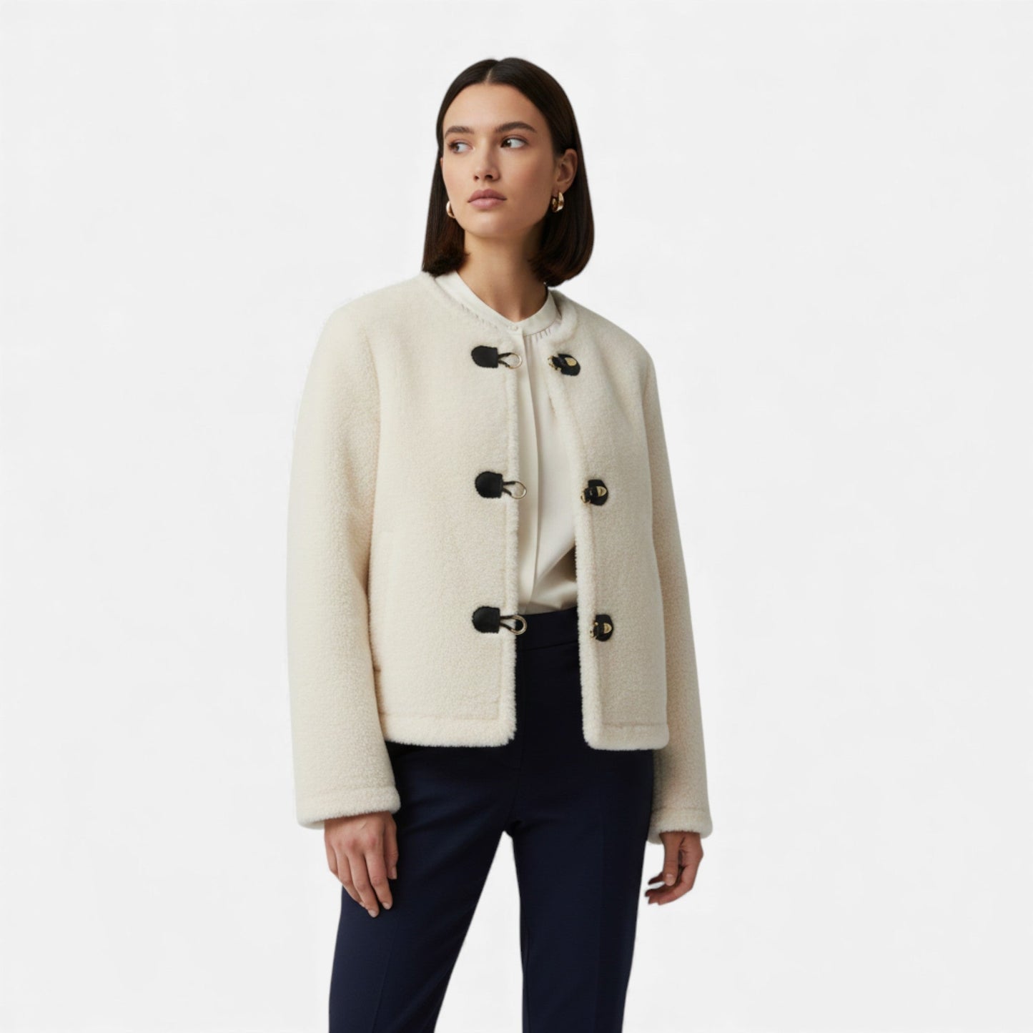 Plain Dept | Women’s Faux Fur Toggle Button Jacket