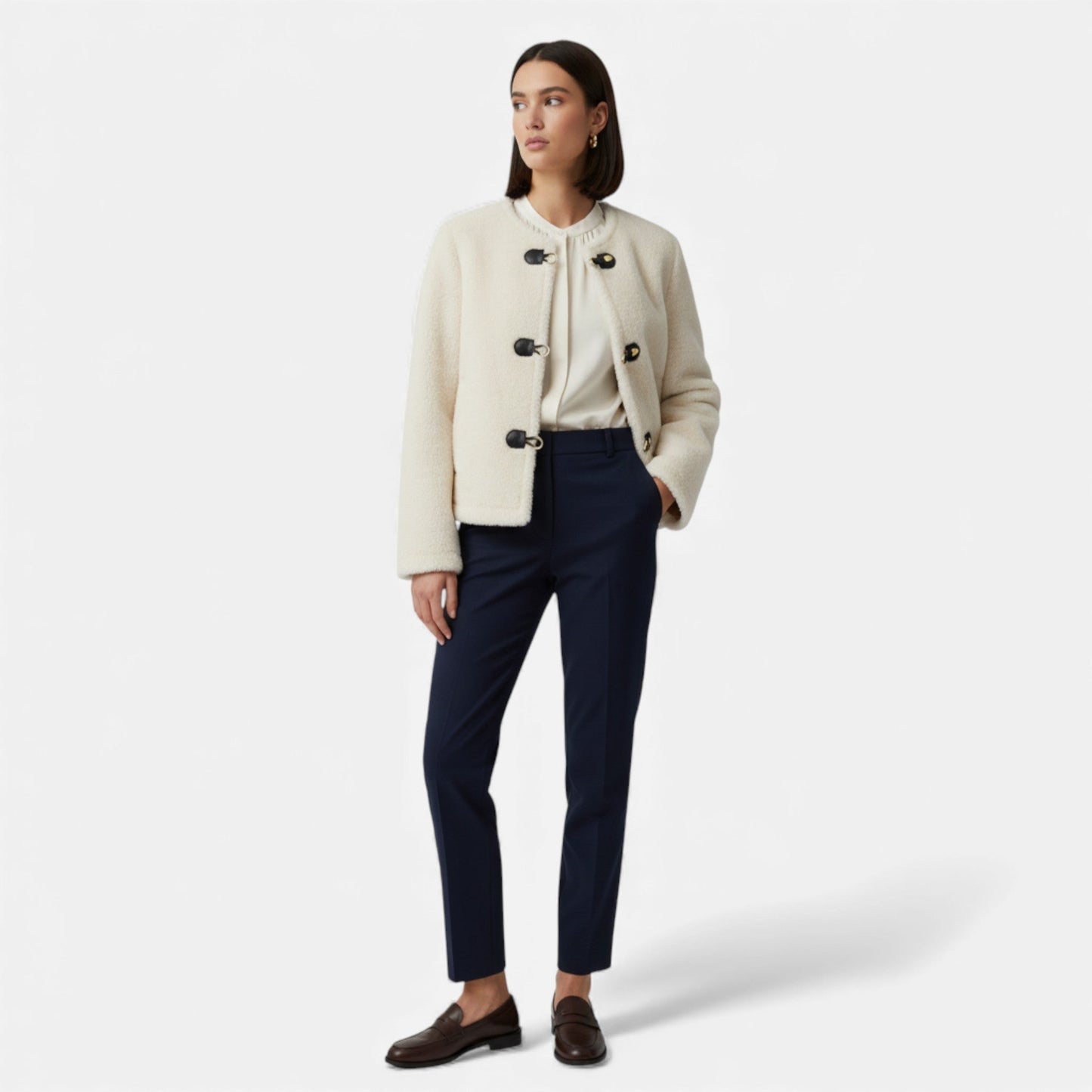 Plain Dept | Women’s Faux Fur Toggle Button Jacket