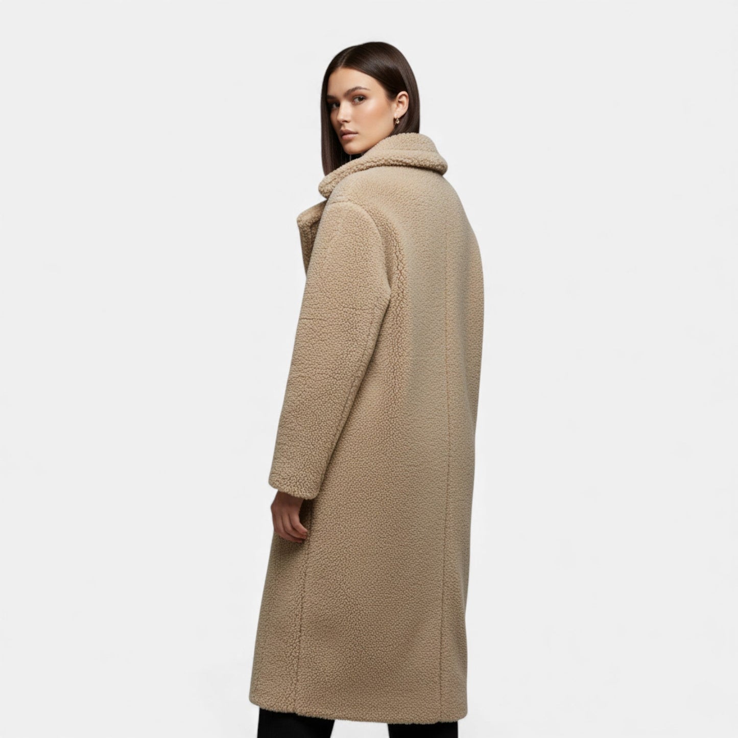 Plain Dept | Women’s Long Double-Breasted Teddy Coat