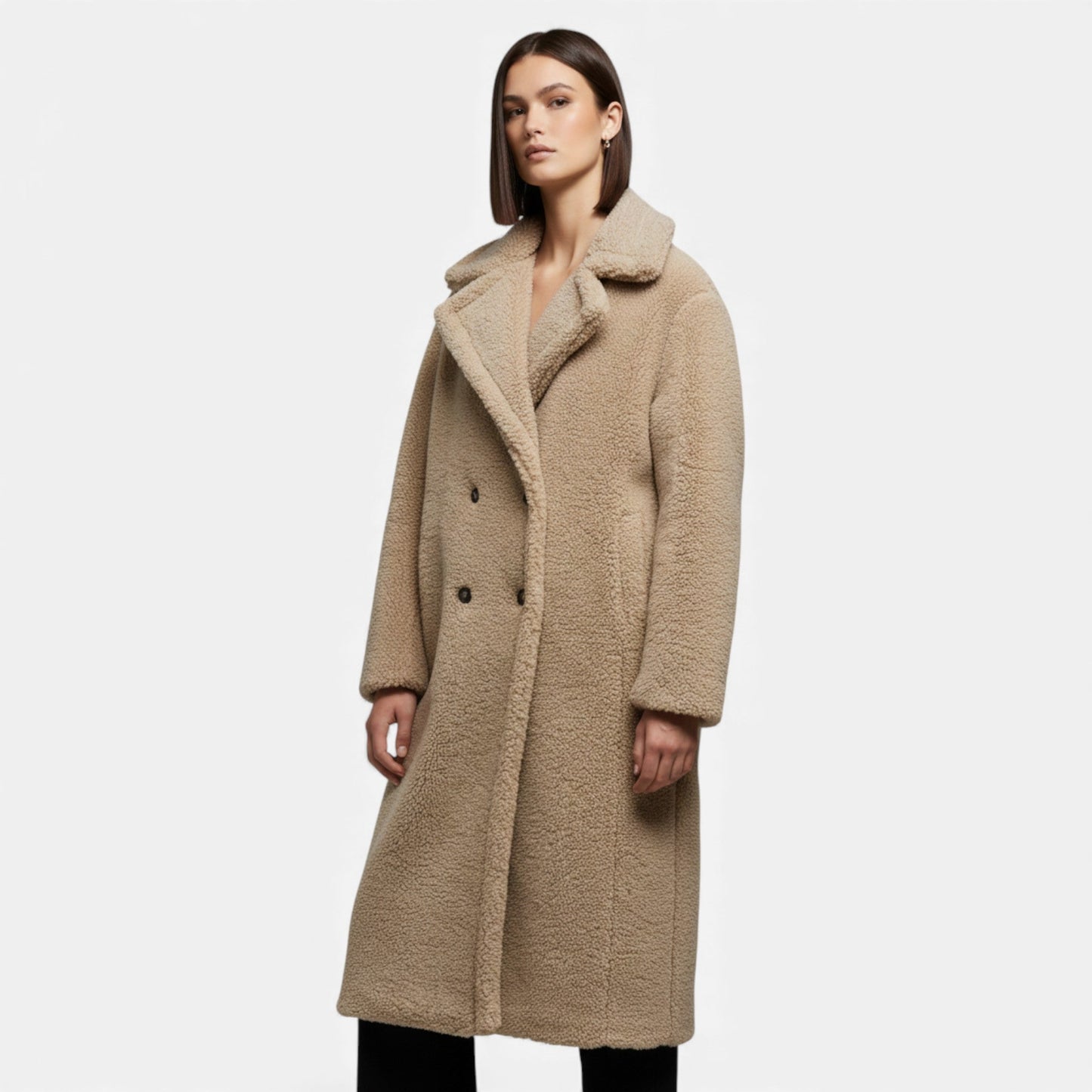 Plain Dept | Women’s Long Double-Breasted Teddy Coat