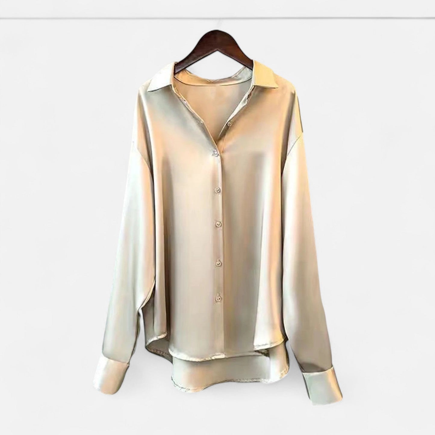 Plain Dept | Women’s Silk Satin Blouse – Autumn Poise Edition