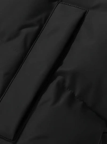 Men’s Black Puffer Jacket with Fleece Lining