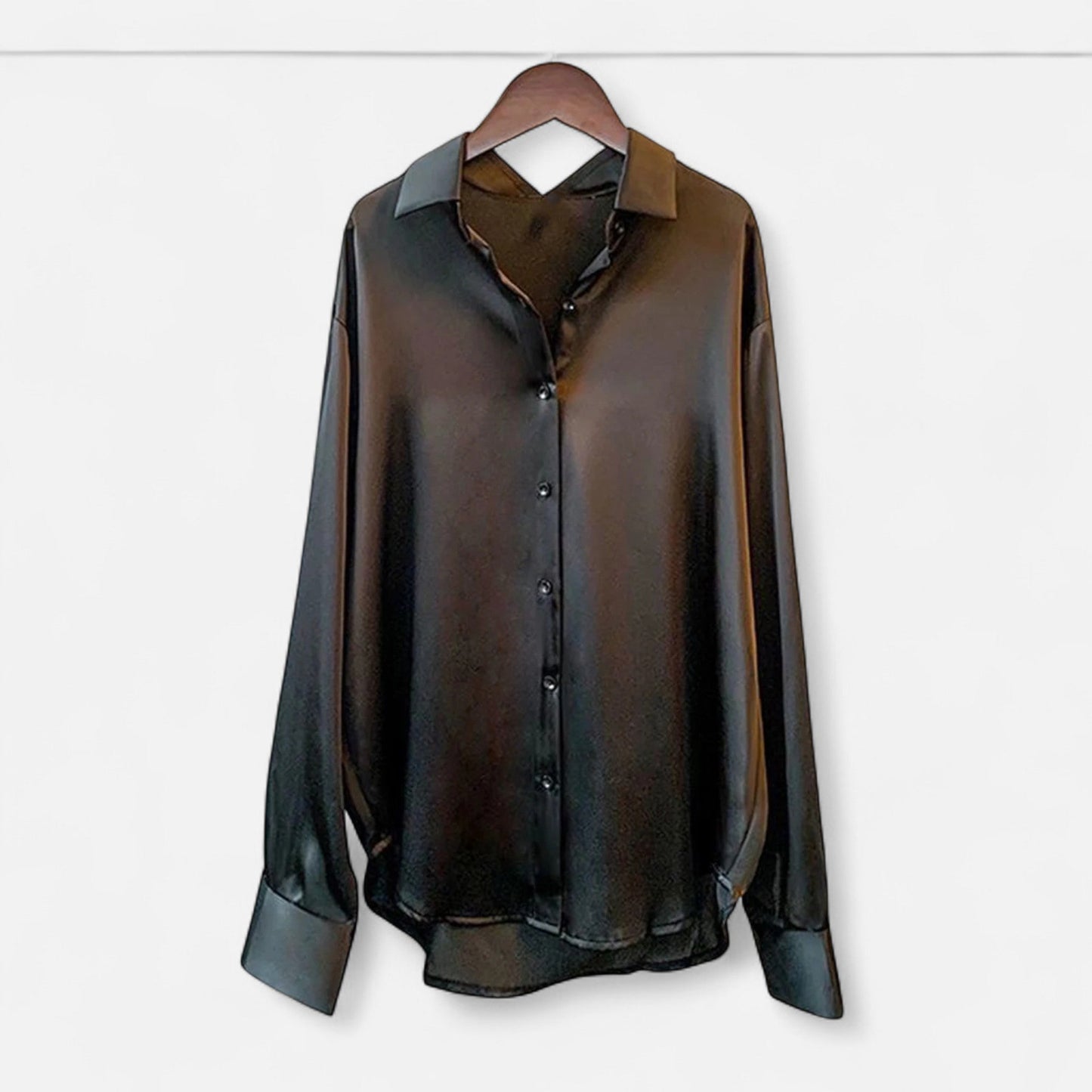 Plain Dept | Women’s Silk Satin Blouse – Autumn Poise Edition