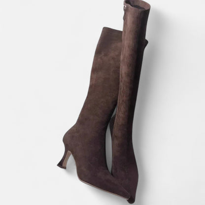 Plain Dept | Women’s Suede Thigh-High Heeled Boots