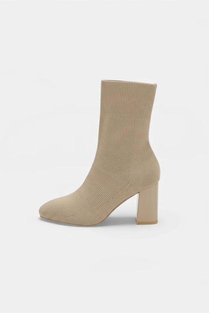 Caurelle | Women’s Knit Ankle Boots - Block Heel