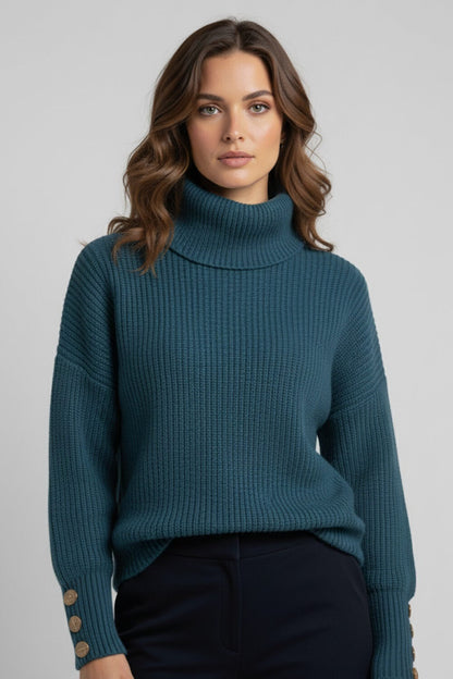 Caurelle | Women’s High Collar Turtleneck – Autumn Winter Knit Jumper