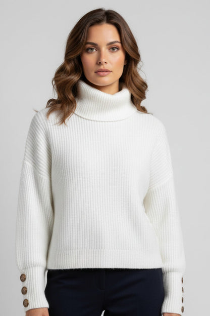 Caurelle | Women’s High Collar Turtleneck – Autumn Winter Knit Jumper