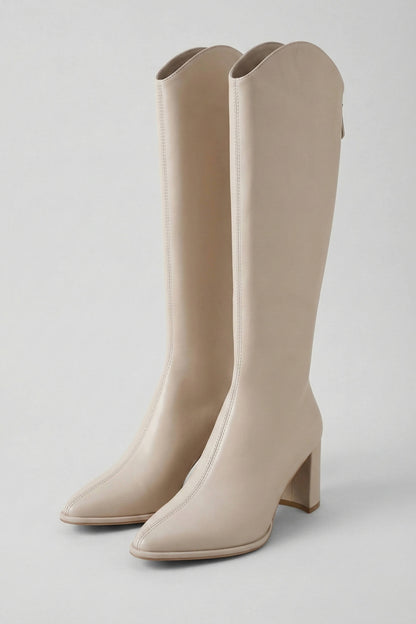 Caurelle | Women’s Knee-High Boots – Thick Heel Elegance