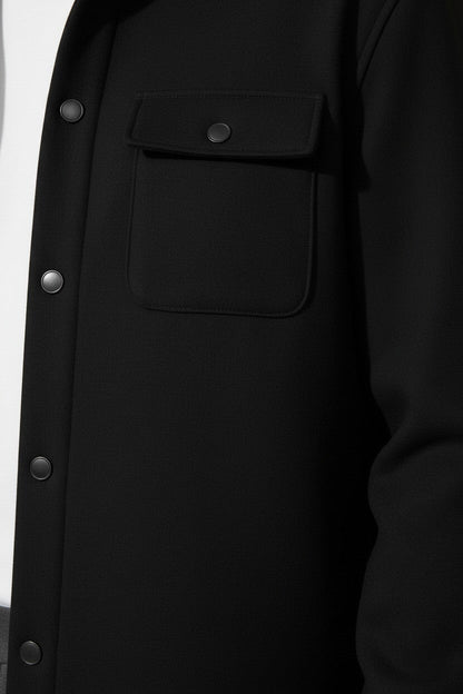 Caurelle | Men’s Overshirt Jacket – Woven Lapel Collar Autumn Winter