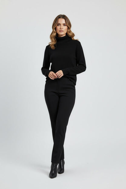 Caurelle | Women’s Roll Neck Jumper – Minimalist Autumn Winter Knit