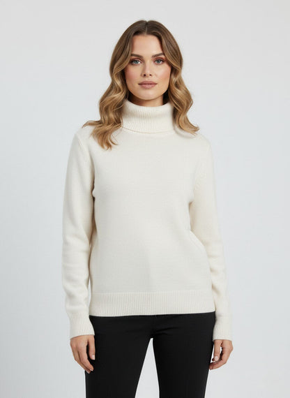 Caurelle | Women’s Roll Neck Jumper – Minimalist Autumn Winter Knit