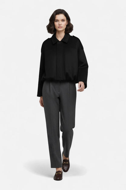 Caurelle | Women’s Cropped Suede Bomber Jacket – Timeless Elegance