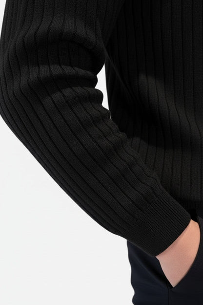 Caurelle | Men’s Knitted V-Neck Jumper – Polo Collar Autumn Winter