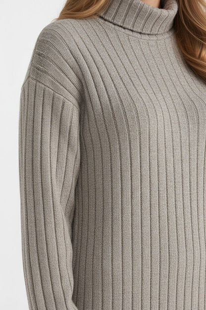 Caurelle | Women’s Roll-Neck Jumper Dress – High-Stretch Knit