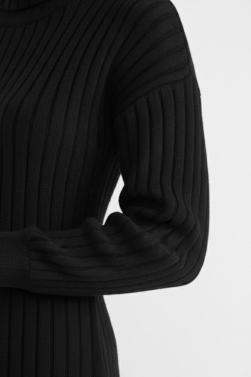 Caurelle | Women’s Roll-Neck Jumper Dress – High-Stretch Knit