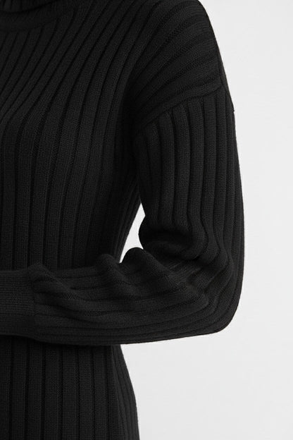 Caurelle | Women’s Roll-Neck Jumper Dress – High-Stretch Knit