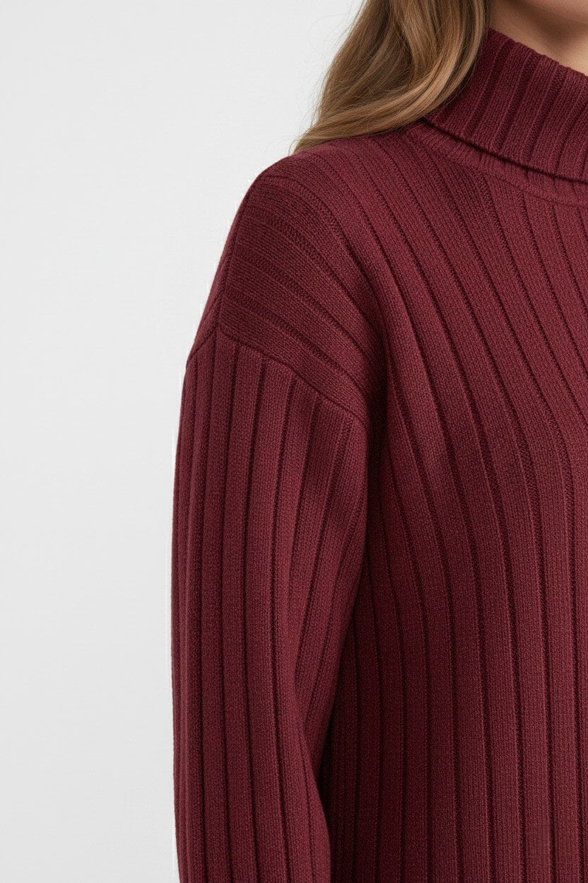 Caurelle | Women’s Roll-Neck Jumper Dress – High-Stretch Knit