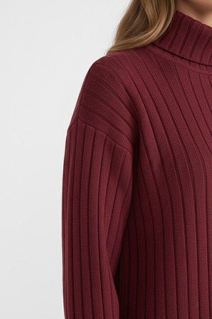 Caurelle | Women’s Roll-Neck Jumper Dress – High-Stretch Knit
