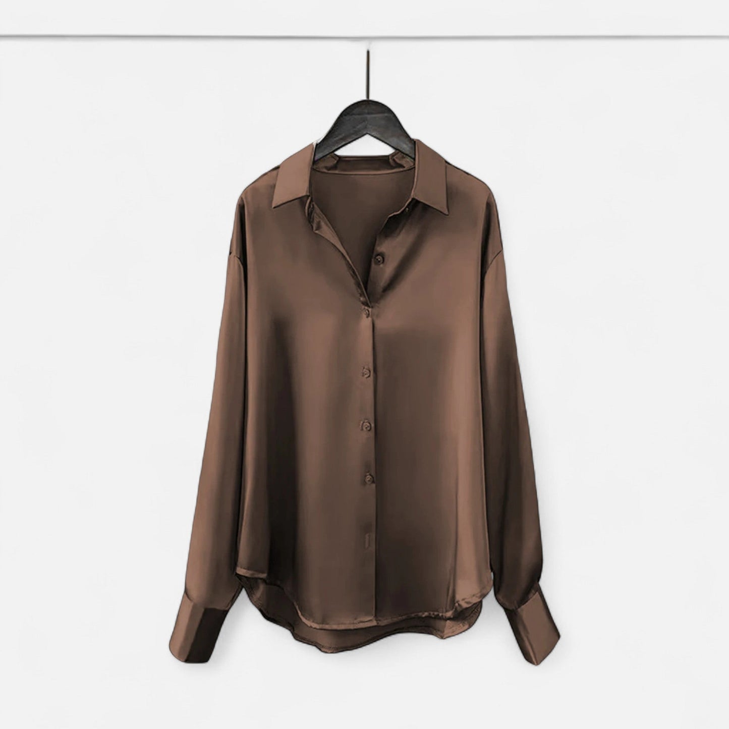 Plain Dept | Women’s Silk Satin Blouse – Autumn Poise Edition