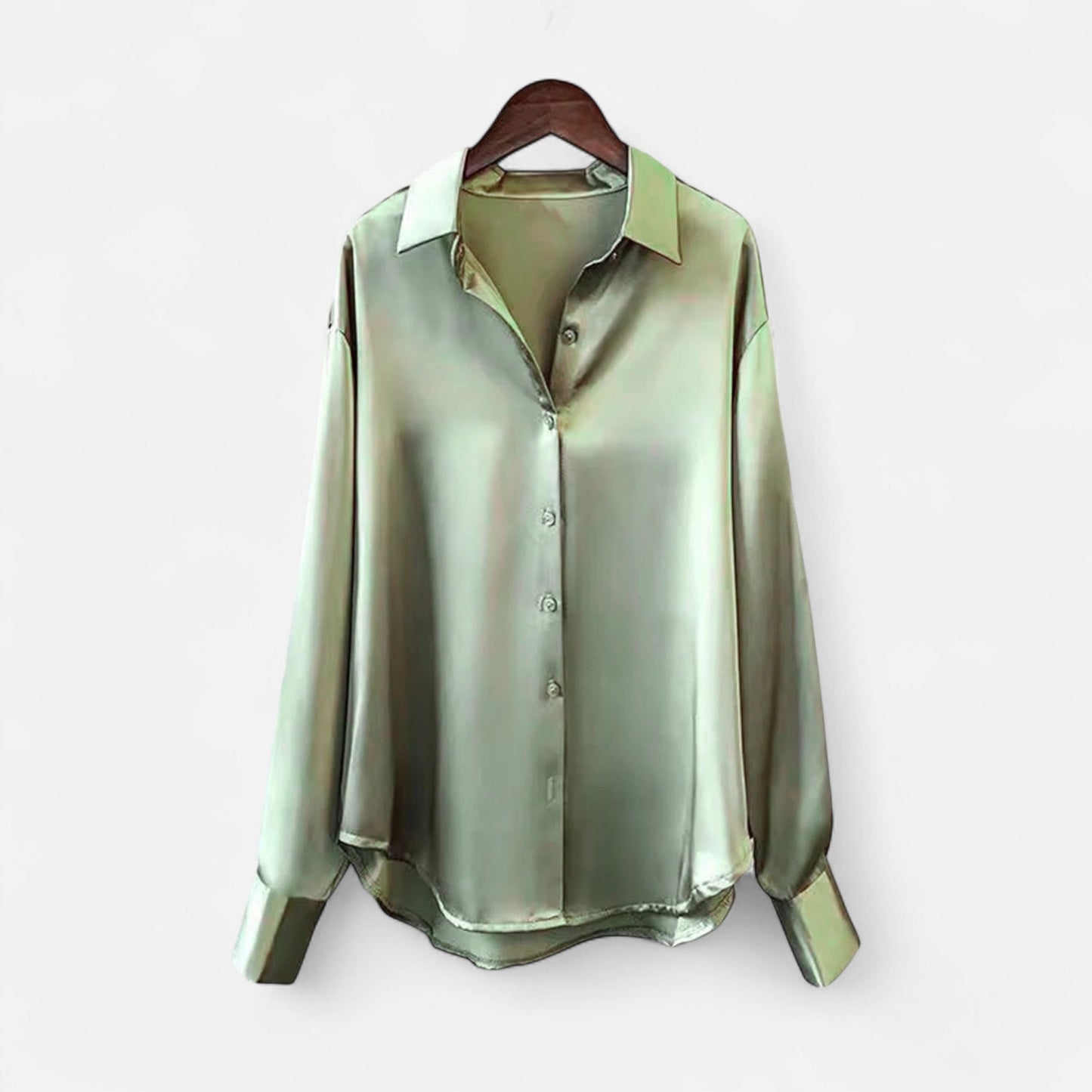 Plain Dept | Women’s Silk Satin Blouse – Autumn Poise Edition